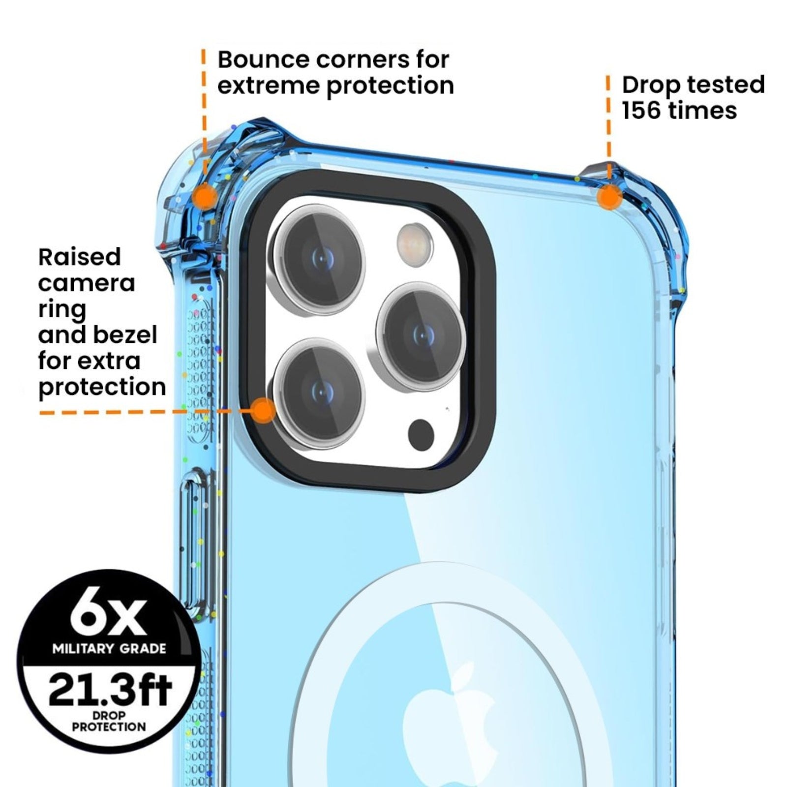 Bounce Impact Shockproof Magnetic Cover Case for iPhone 15 Pro Max