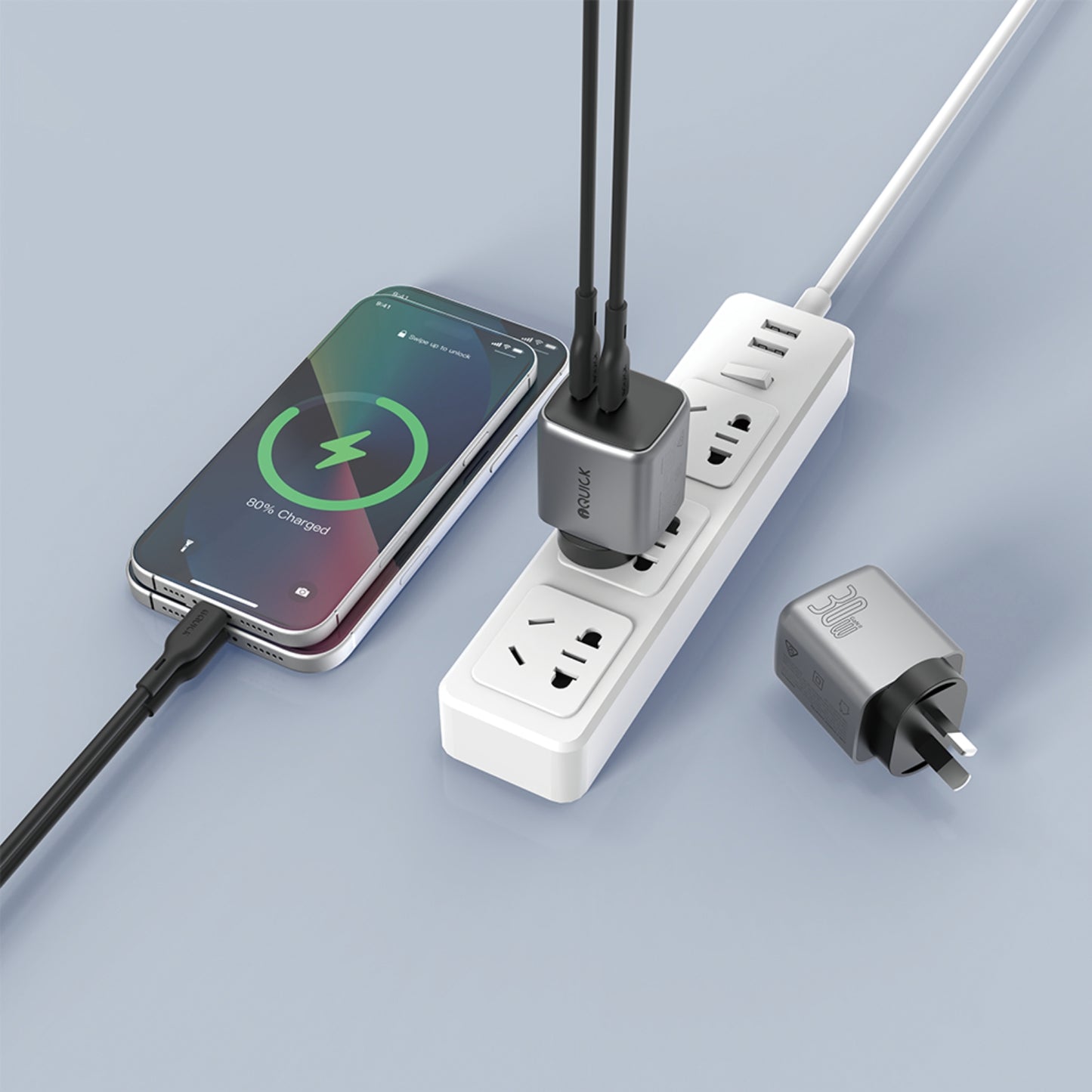 iQuick NANO ENERGY 2 30W PD3.0 Dual USB-C Ports Charging Adapter