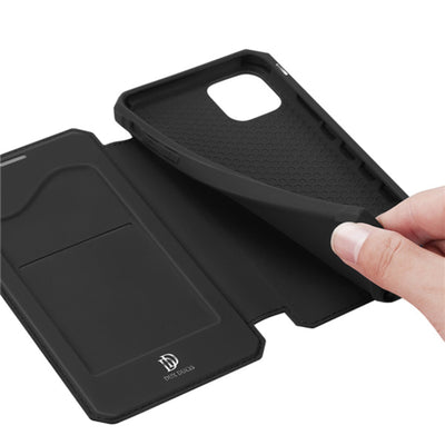 Dux Ducis Skin-x Series Magnetic Flip Case Cover For Iphone 12 / 12 Pro 6.1-black - MyMobile