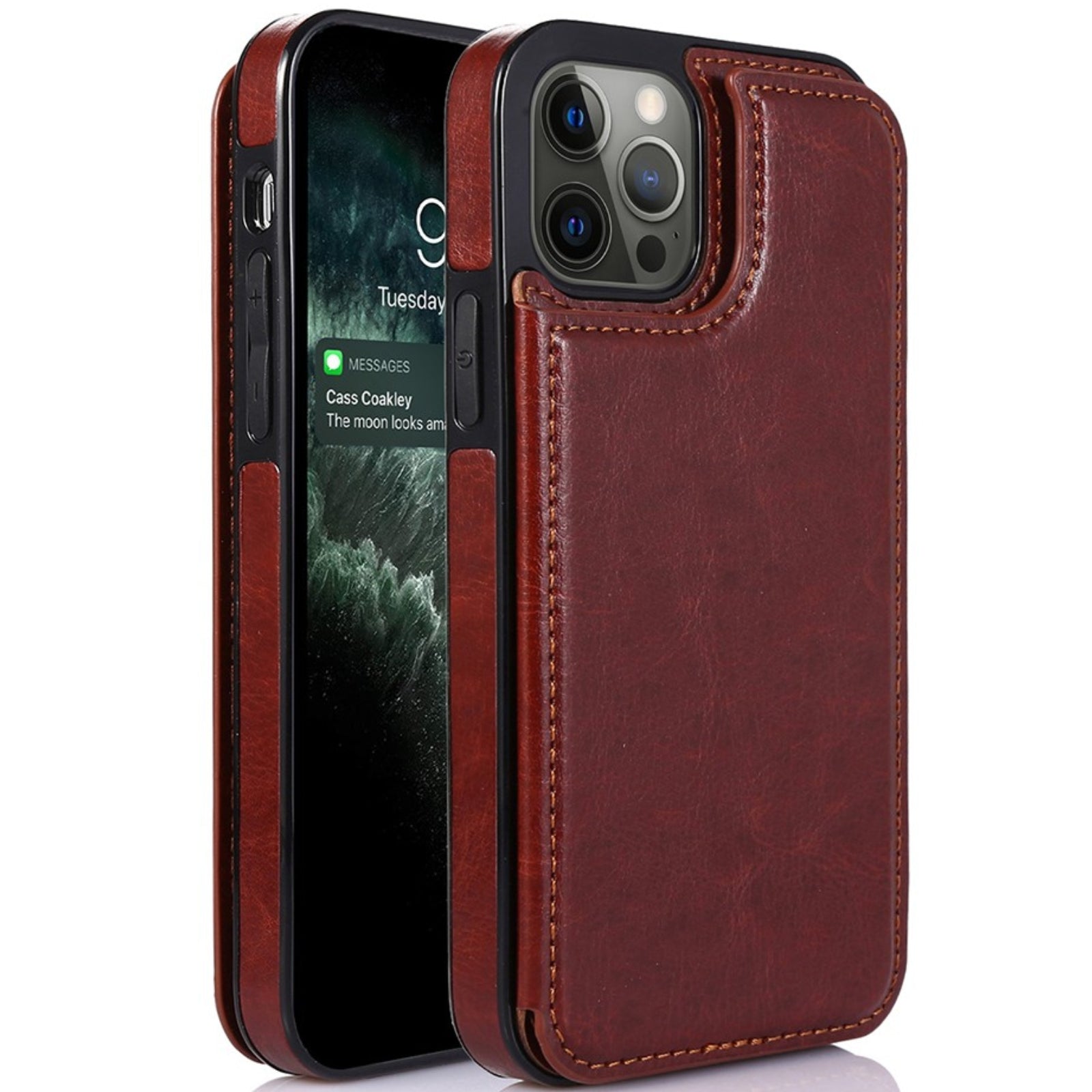 Back Flip Leather Wallet Cover Case For Iphone 14 Plus