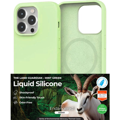 Liquid Silicone Case Cover for iPhone 15 Plus Magsafe Magnetic Ring Green