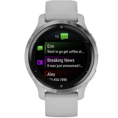 Garmin Venu 2S Silver Bezel w Gray Case Silicone
