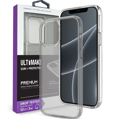 Ultimake Shockproof Case Cover for iPhone 15 Pro Black Clear