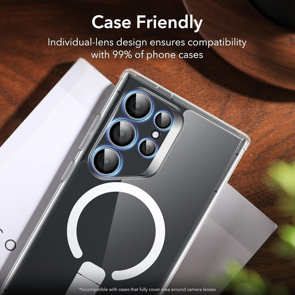 Kinglas Metal Ring HD Tempered Glass Camera Lens Protector Film for Samsung Galaxy S24 Plus
