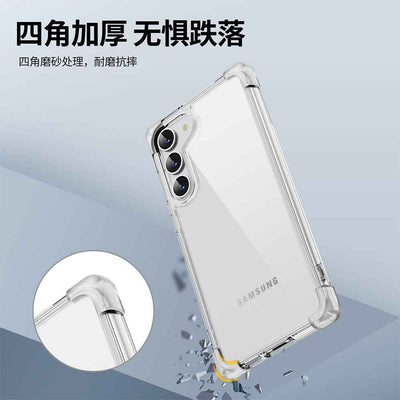 Anti-Shock Space Protective Clear Case Cover for Samsung Galaxy S24-Transparent