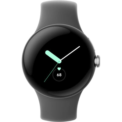 Google Pixel Watch Polished Silver/Charcoal Band - MyMobile