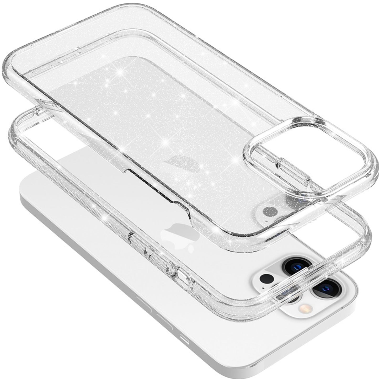 Ultimake Glitter Shockproof Case Cover for iPhone 15 Pro Clear