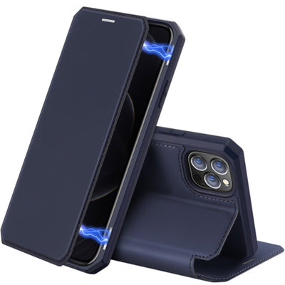 Dux Ducis Skin-x Series Magnetic Flip Case Cover For Iphone 12 / 12 Pro 6.1-blue - MyMobile
