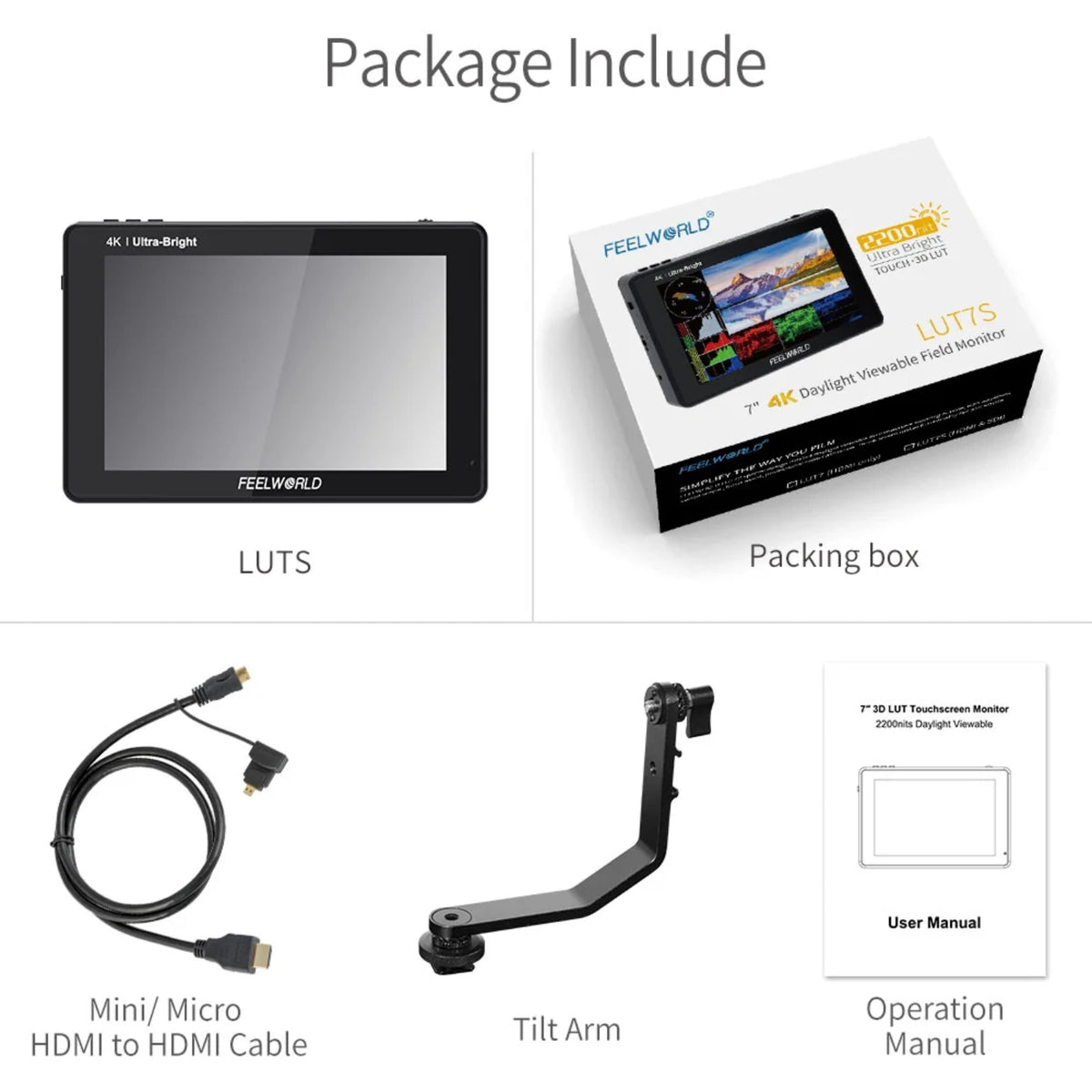 Feelworld LUT7S 7" 4k Monitor