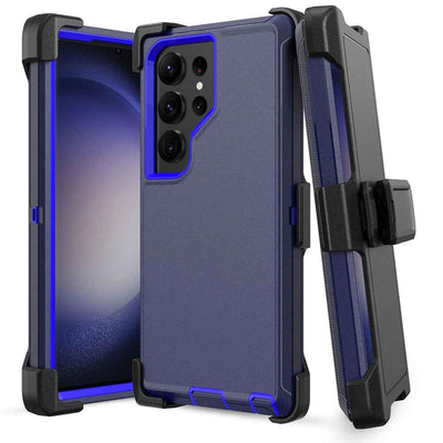 Shockproof Robot Armor Hard Plastic Case with Belt Clip for Samsung Galaxy S23 Ultra
