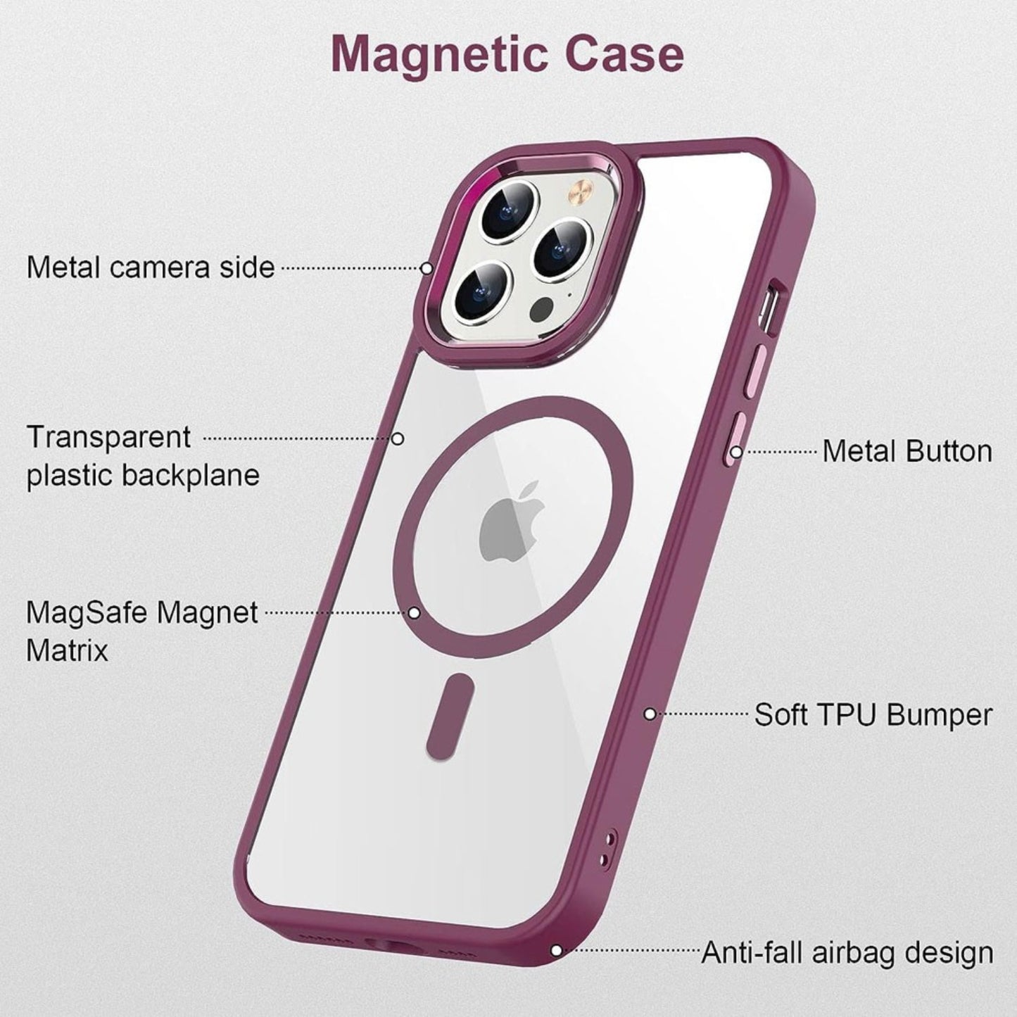 ReDefine Metal Camera Lens Magnetic Magsafe Case for iPhone 15 Pro Max