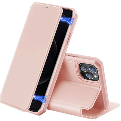 Dux Ducis Skin-x Series Magnetic Flip Case Cover For Iphone 12 / 12 Pro 6.1-pink - MyMobile