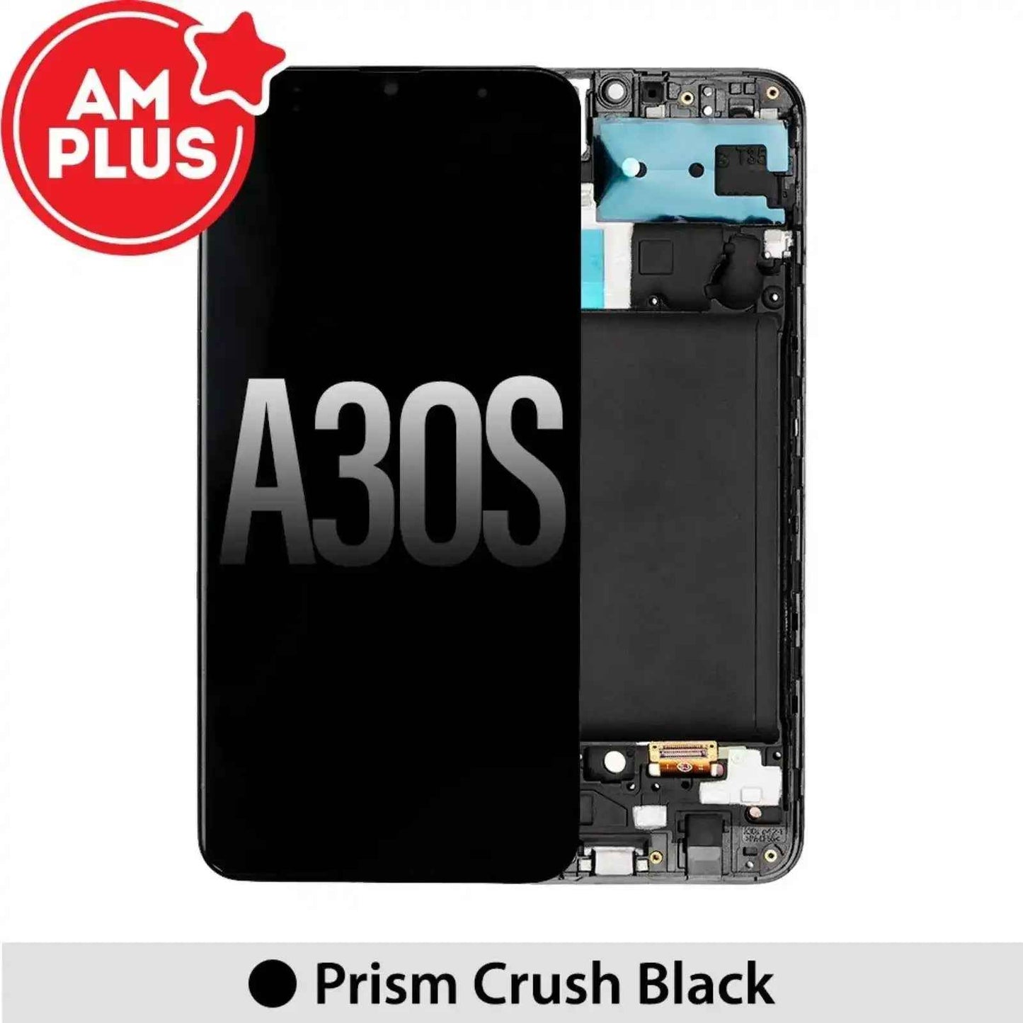 AMPLUS LCD Screen Repair for Samsung Galaxy A30s A307F with Frame -Black