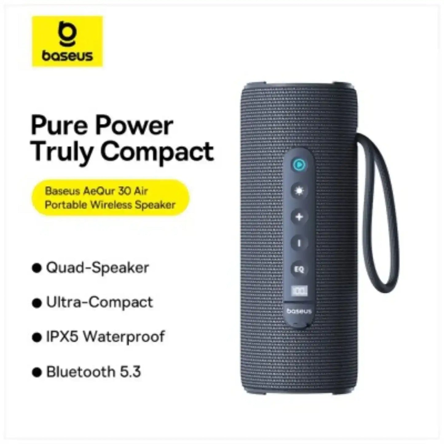 Baseus AeQur 30 Air Portable Wireless Speaker-Twilight Grey (A20072600826-00) Baseus