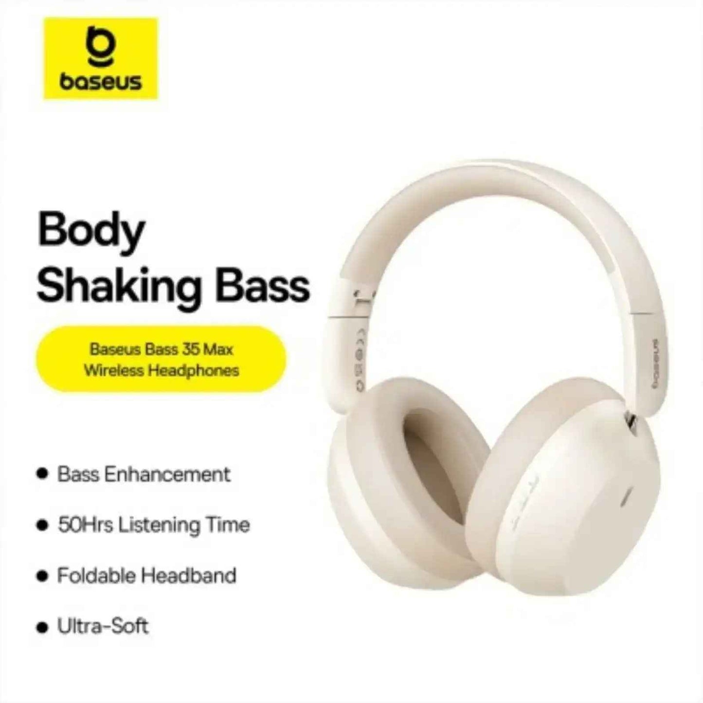 Baseus Bass 35 Max Wireless Headphones (A00070800221-00/A00070800821-00)-White