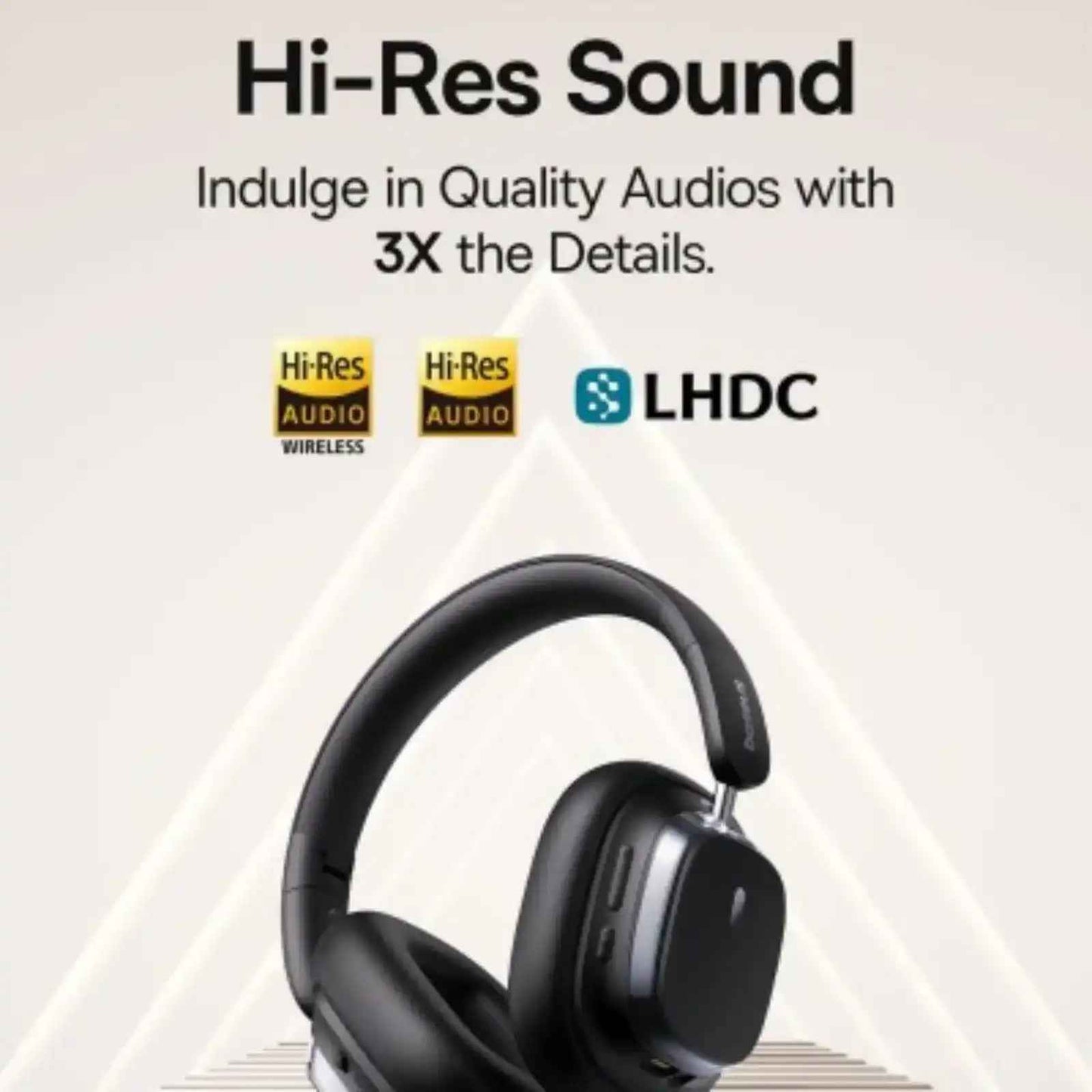 Baseus Bowie H1s Noise-Cancellation Wireless Headphones (A00075301113-00)-Black