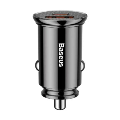 Baseus Circular Plastic A+C 30W PPS Car Charger-Black Baseus