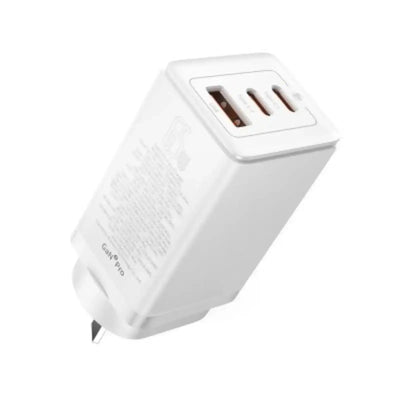 Baseus GaN5 Pro Fast Charger 2xUSB-C 1xUSB 65W-Moon White Baseus
