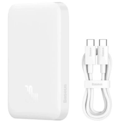 Baseus Magnetic Mini Air Wireless Charging Power Bank 6000mAh 20W (Overseas Edition)-White Baseus