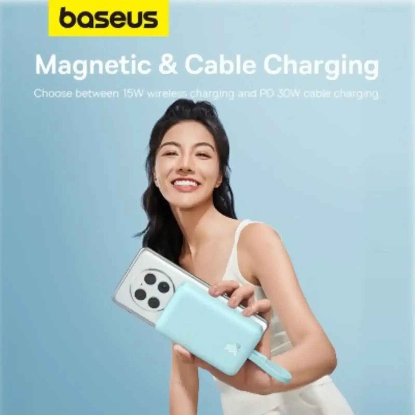 Baseus Magnetic Mini Wireless Fast Charge Power Bank Type-C Edition 10000mAh 30W-Mint
