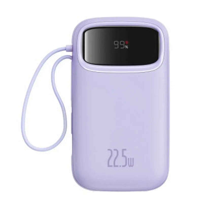 Baseus Qpow2 Dual-Cable Digital Display Fast Charge Power Bank 10000mAh 22.5W-Purple Baseus