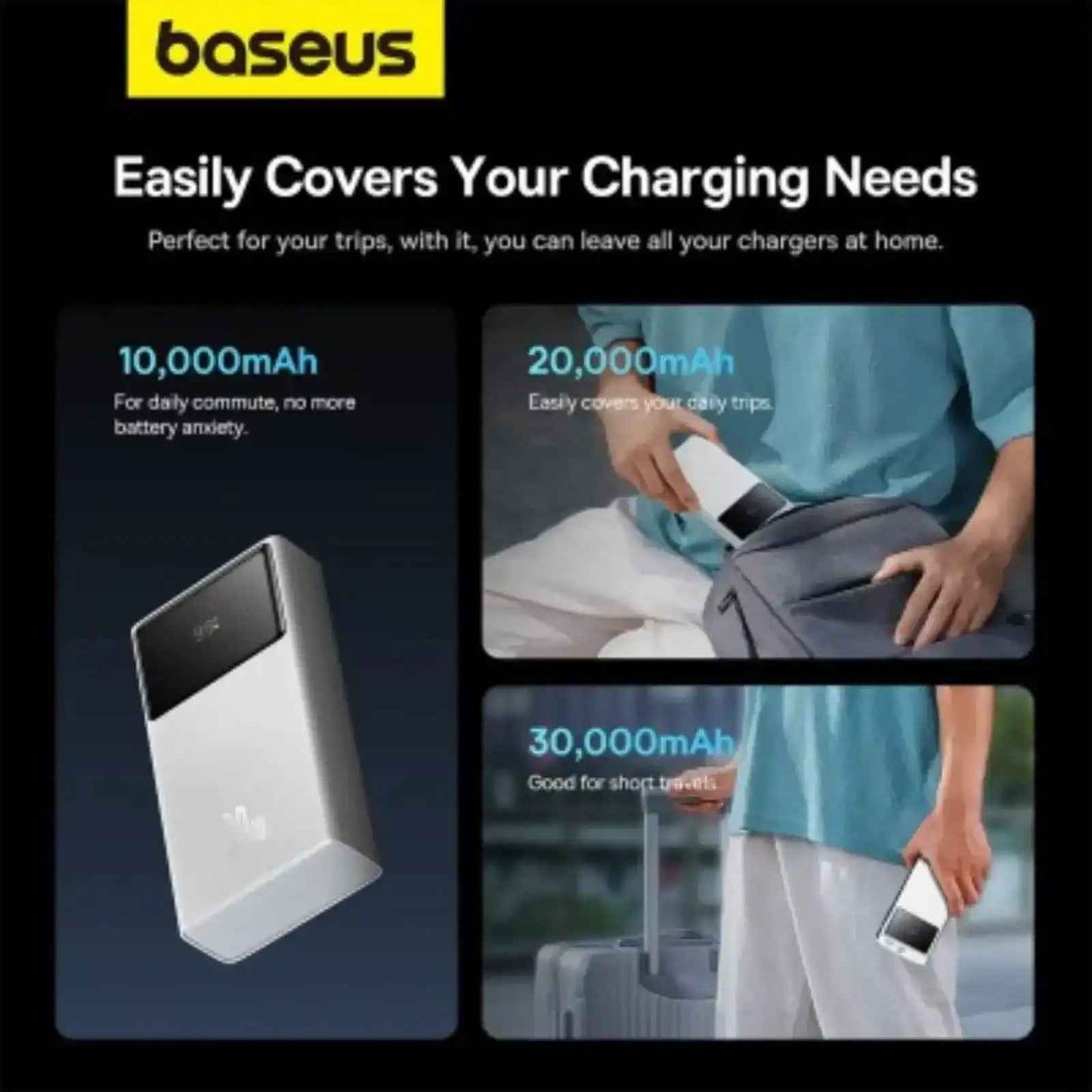 Baseus Star-Lord Digital Display Fast Charging Power Bank 10000mAh 30W-White