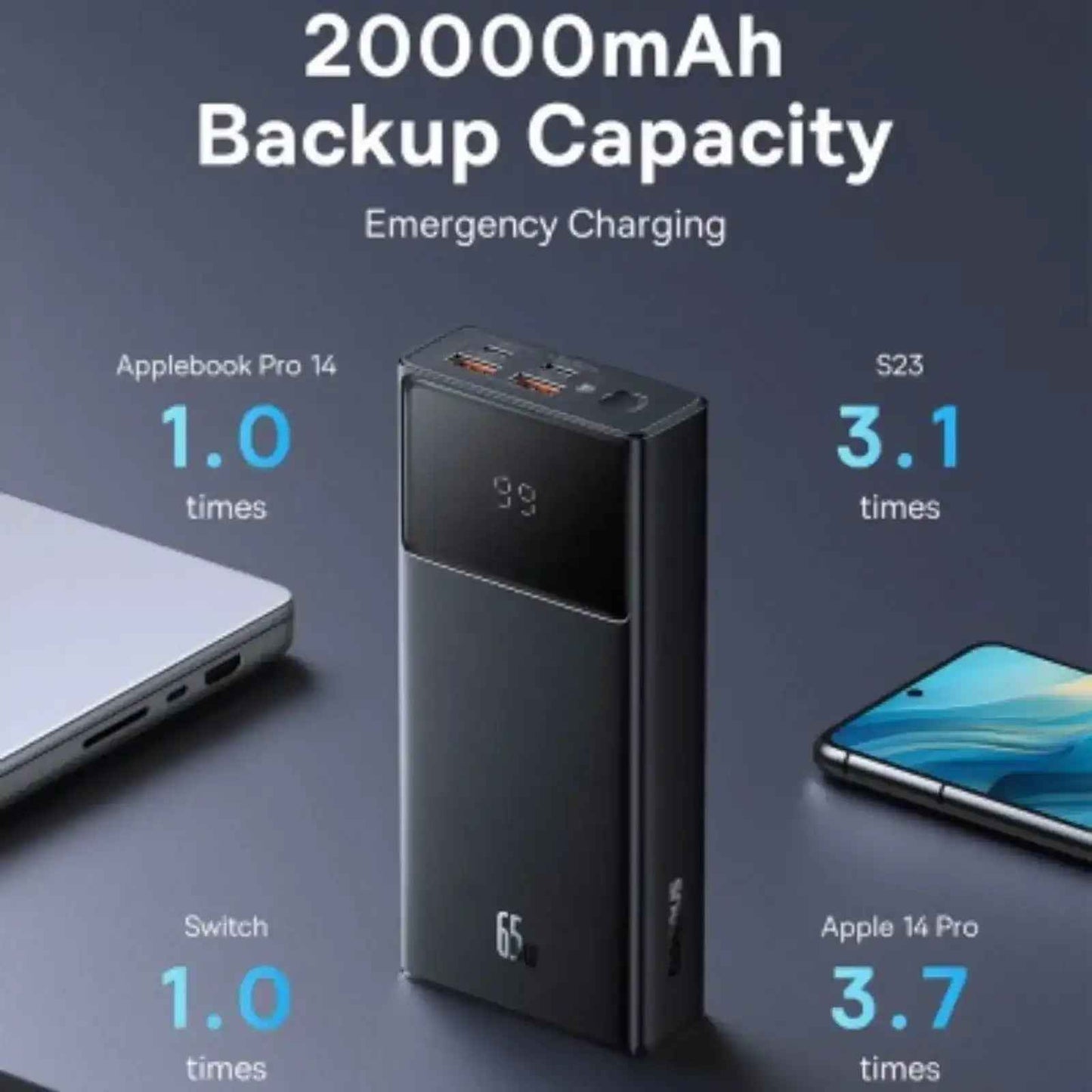 Baseus Star-Lord Digital Display Fast Charging Power Bank 20000mAh 65W-Black