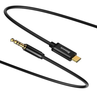 Baseus Stereo Audio AUX Cable 3.5MM Mini Jack - Type-C for Smartphone 120cm (CAM01-01)-Black Baseus