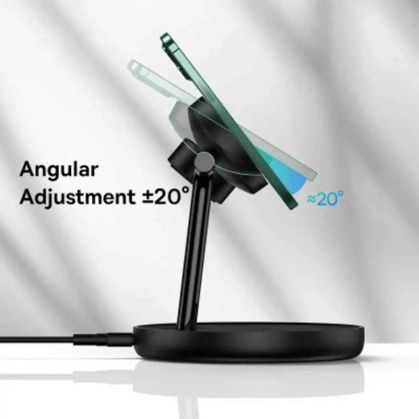Baseus Swan 3-in-1 Wireless Magnetic Charging Bracket 20W Universal Version (Include:USB For Type-C 3A 1M)-Black
