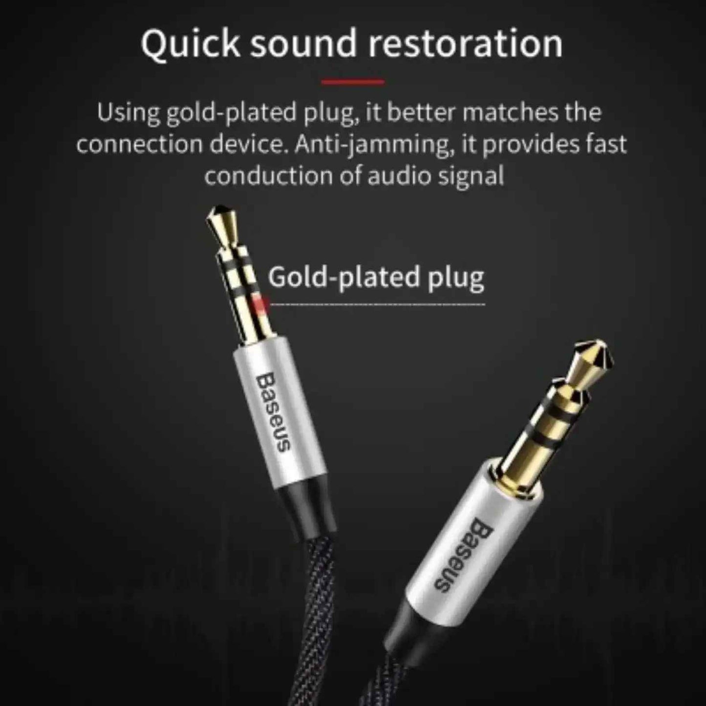 Baseus Yiven Audio Cable M30 1M -Black+Silver