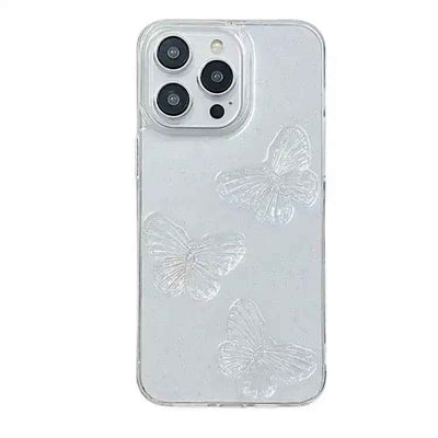 Clear Crystal Butterflies TPU Phone Case
