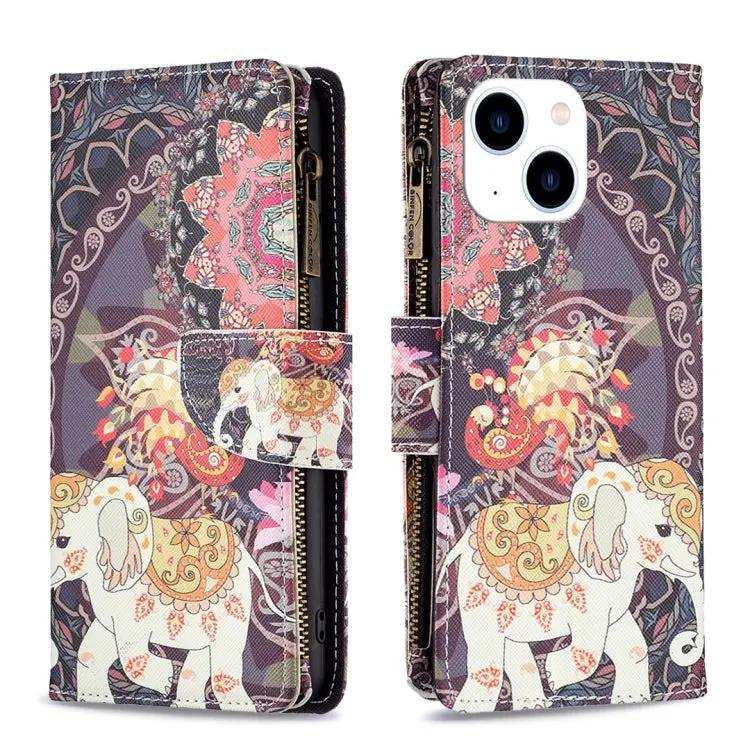 Colored Drawing Pattern Zipper Phone Leather Case MyMobile