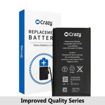 Crazy Improved Quality- iPhone 12 Pro / 12 Replacement Battery with Adhesive Strips 2815mAh TI CHIP: TI 27546-A3 IC Cheapest Price