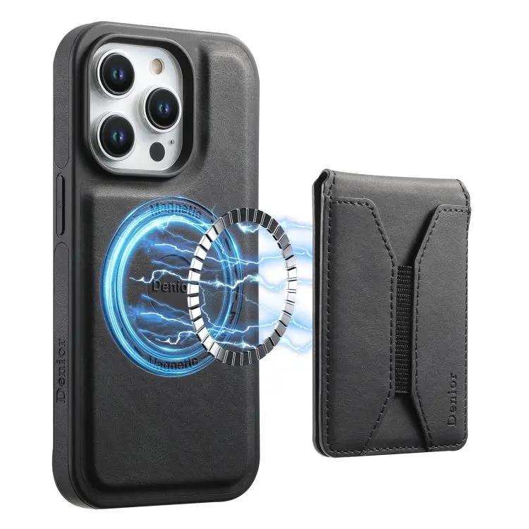 Denior D17 Skin Feel MagSafe Detachable Card Slot Phone Case Denior