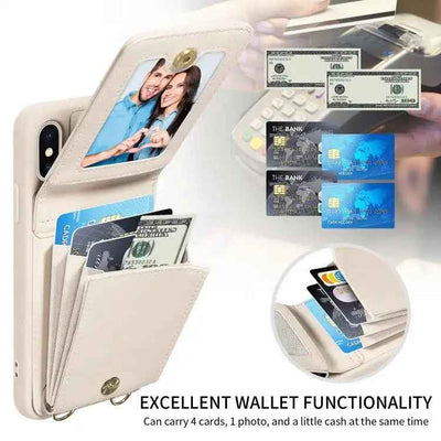 Crossbody Lanyard Zipper Wallet Leather Phone Case