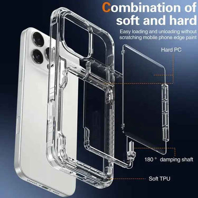Crystal Clear Flip Card Slot Phone Case
