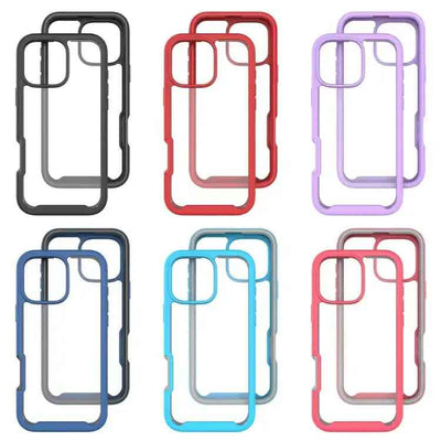 Starry Sky Solid Color Shockproof TPU Clear PC Phone Case