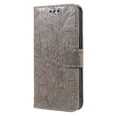 Lace Flower Embossing Flip Leather Phone Case MyMobile