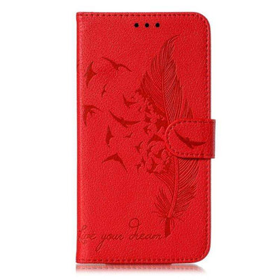 Feather Pattern Litchi Texture Leather Phone Case MyMobile