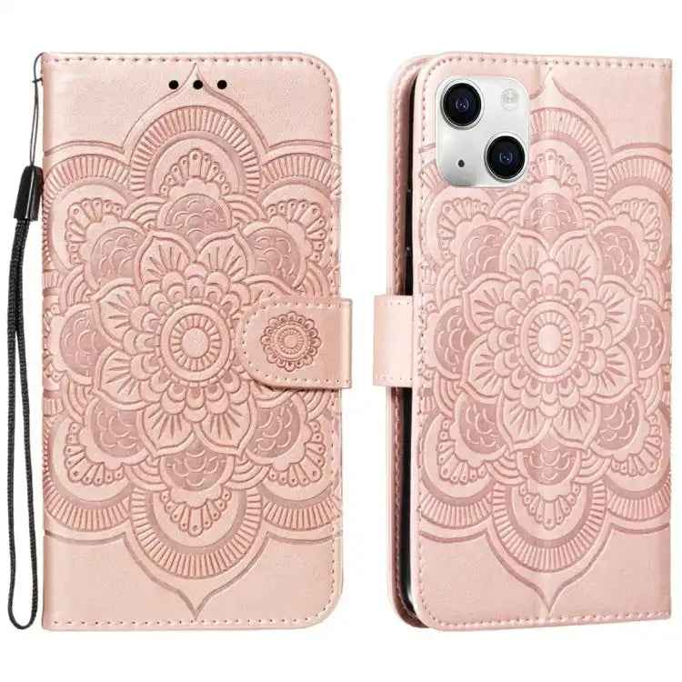 Mandala Embossing Pattern Horizontal Flip Leather Phone Case