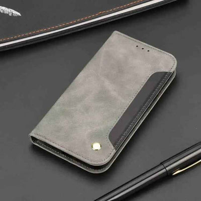 Skin Feel Splicing Leather Phone Case