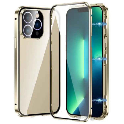 Magnetic Double-buckle HD Tempered Glass Phone Case