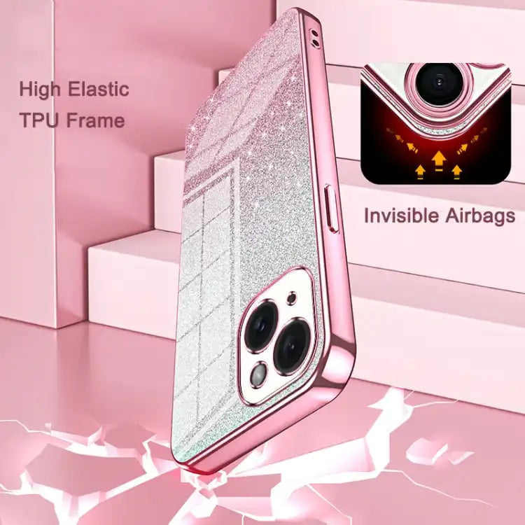 Gradient Glitter Powder Electroplated Phone Case