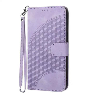 YX0060 Elephant Head Embossed Phone Leather Case with Lanyard