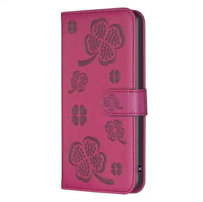 Four-leaf Embossed Leather Phone Case