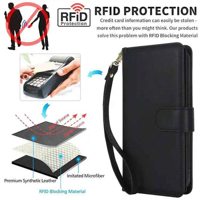 Multi-Card Wallet RFID Leather Phone Case