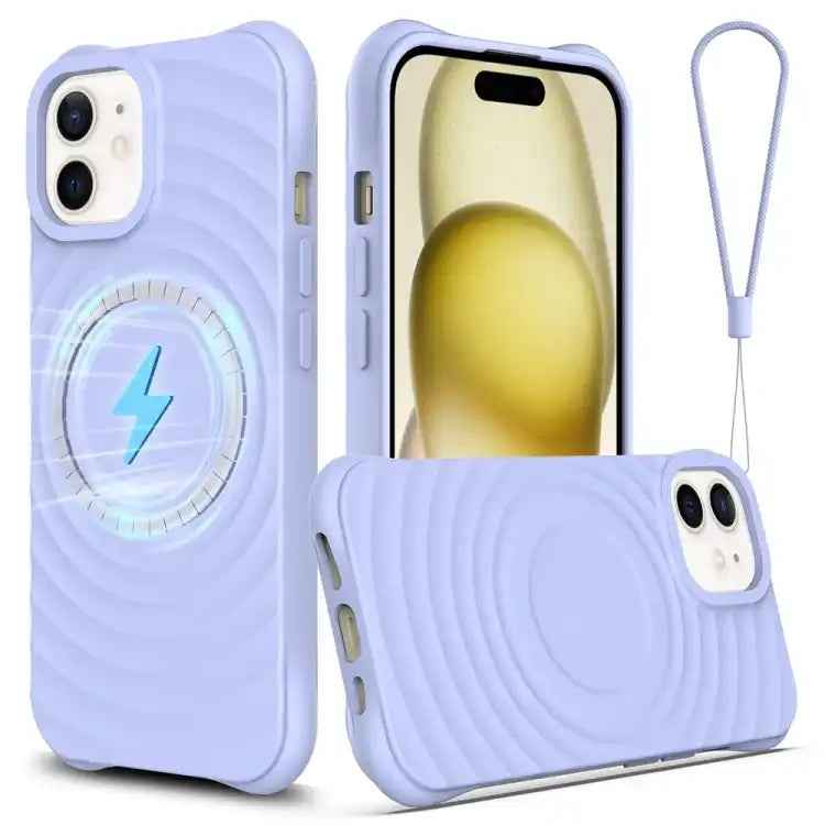 Wave Texture MagSafe Magnetic Liquid Silicone Phone Case