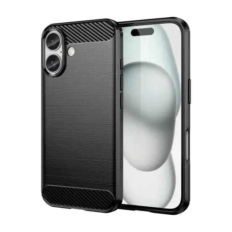 Brushed Texture Carbon Fiber TPU Phone Case