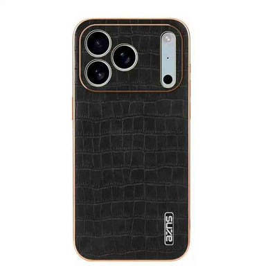 AZNS Electroplated Frame Crocodile Texture Full Coverage Phone Case