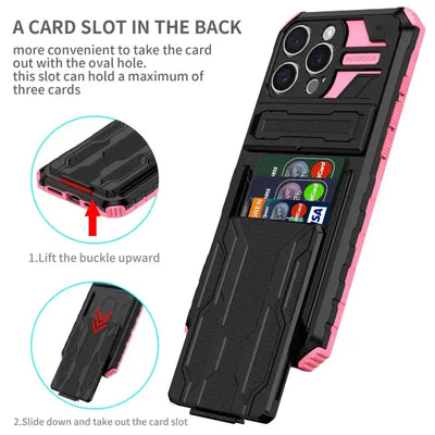 Kickstand Armor Card Wallet Phone Case
